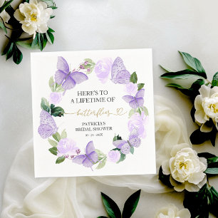 A Lifetime of Butterflies Purple Bridal Shower  Napkins