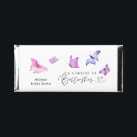 A Lifetime of Butterflies Spring Bridal Shower Hershey Bar Favors<br><div class="desc">Whimsical and romantic bridal shower favor featuring watercolor illustration of pink and purple butterflies. The text says "a lifetime of butterflies."</div>