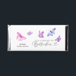 A Lifetime of Butterflies Spring Bridal Shower Hershey Bar Favors<br><div class="desc">Whimsical and romantic bridal shower favor featuring watercolor illustration of pink and purple butterflies. The text says "a lifetime of butterflies."</div>