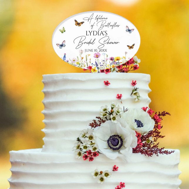A Lifetime of Butterflies Wildflower Bridal Shower Cake Topper (Creator Uploaded)