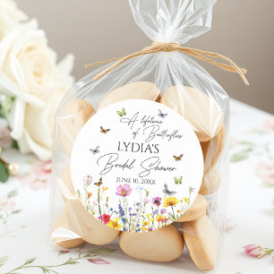 A Lifetime of Butterflies Wildflower Bridal Shower Classic Round Sticker