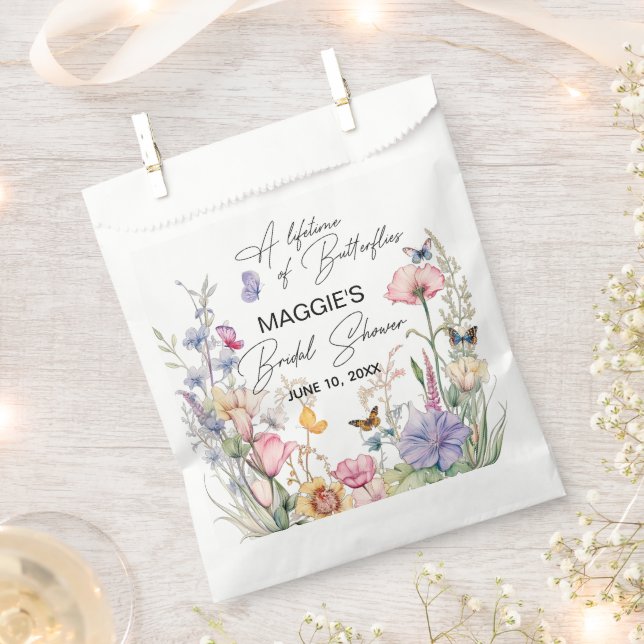A Lifetime of Butterflies Wildflower Bridal Shower Favor Bag (Clipped)