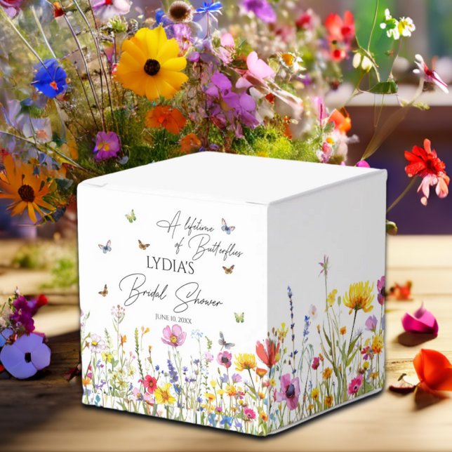 A Lifetime of Butterflies Wildflower Bridal Shower Favor Boxes (Creator Uploaded)