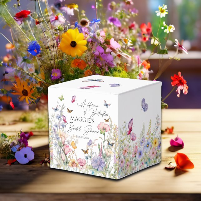A Lifetime of Butterflies Wildflower Bridal Shower Favor Boxes (Creator Uploaded)