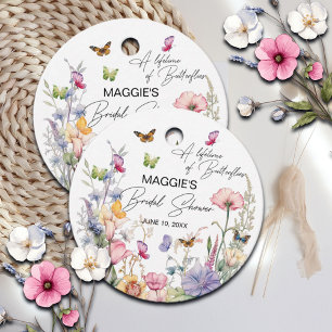 A Lifetime of Butterflies Wildflower Bridal Shower Favor Tags