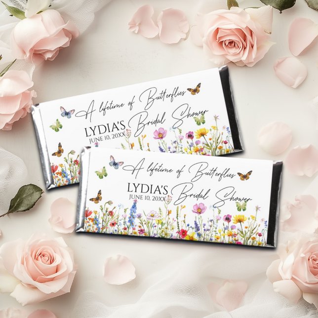 A Lifetime of Butterflies Wildflower Bridal Shower Hershey Bar Favors (Creator Uploaded)