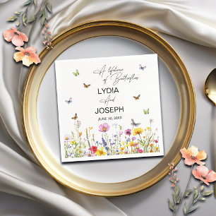 A Lifetime of Butterflies Wildflowers Wedding Napkins