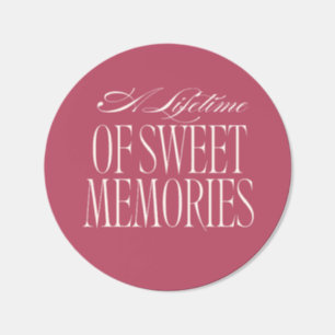 A Lifetime of Sweet Memories   Wedding Pink White  Classic Round Sticker