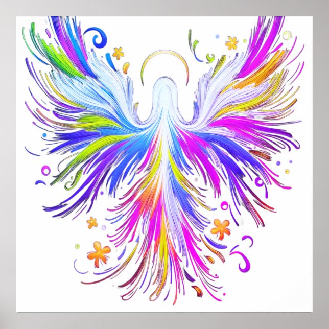 A Light and Airy Abstract Angel Wall Poster (Front)