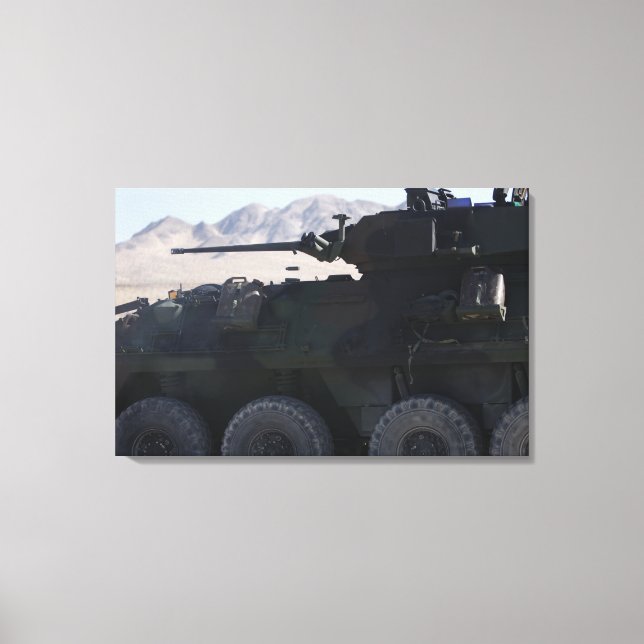 A light armored vehicle fires canvas print (Front)