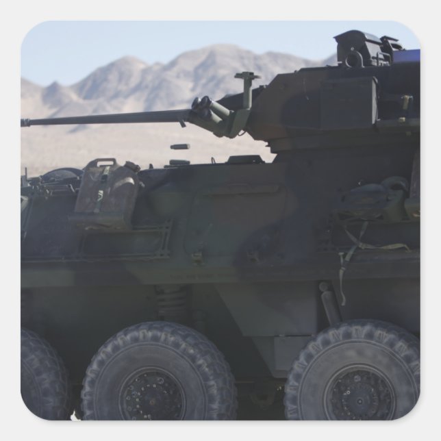 A light armored vehicle fires square sticker (Front)
