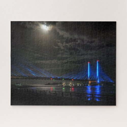 A Light From Above The Indian River Bridge Jigsaw Puzzle