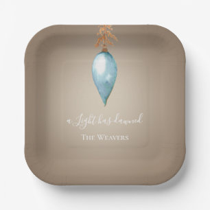 A Light Has Dawned Custom Watercolor Christmas Paper Plates