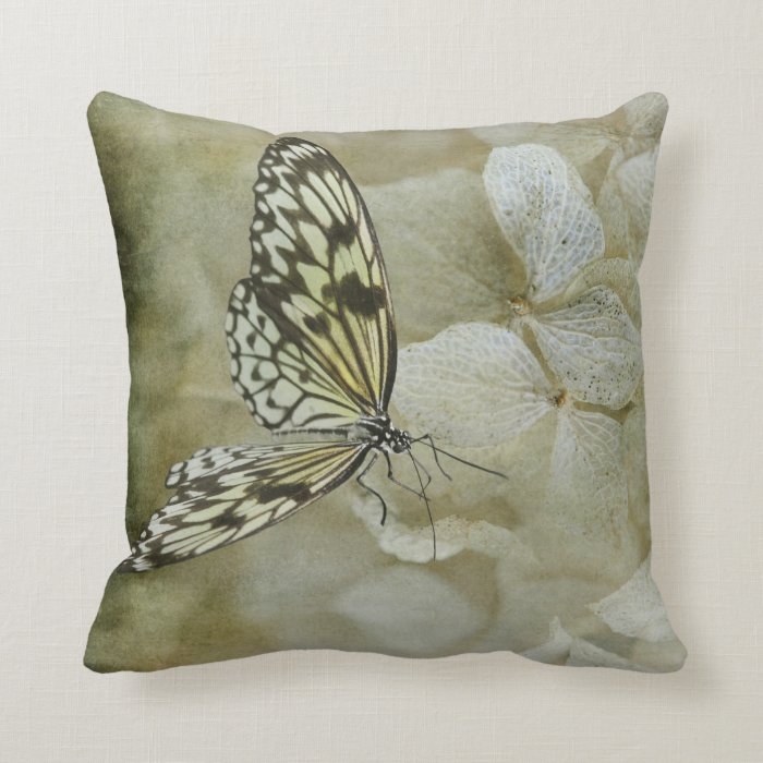 A Lighter Touch Butterfly Pillow by Lois Bryan