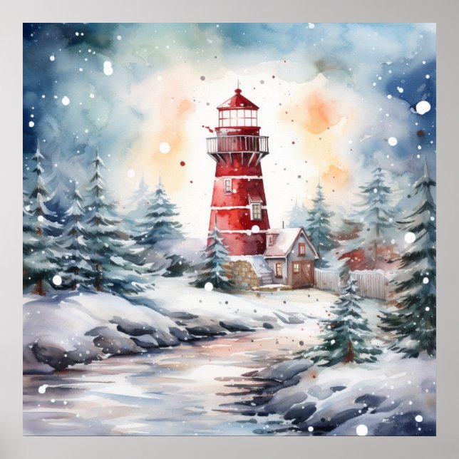 A Lighthouse in Winter Poster (Front)
