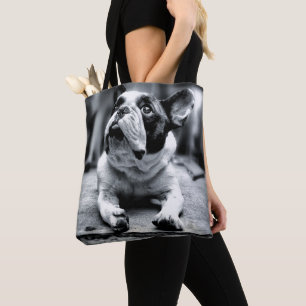 A Lil' French Bulldog Waits Tote Bag