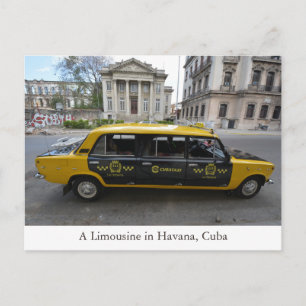 A Limousine Car in Havana (Habana) Cuba Postcard