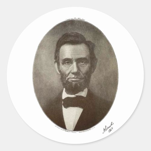 a lincoln 1864 signature oval portrait 2000 sv classic round sticker