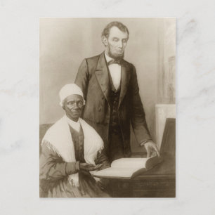 A. Lincoln showing Sojourner Truth the Bible Postcard