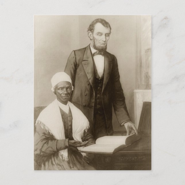 A. Lincoln showing Sojourner Truth the Bible Postcard (Front)