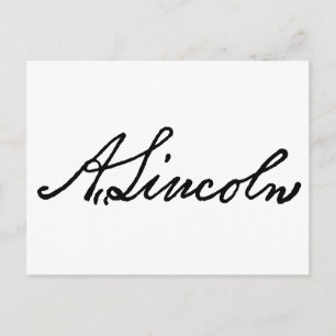 A Lincoln signature Postcard