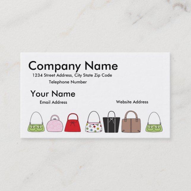 A Line of Purses Business Card (Front)