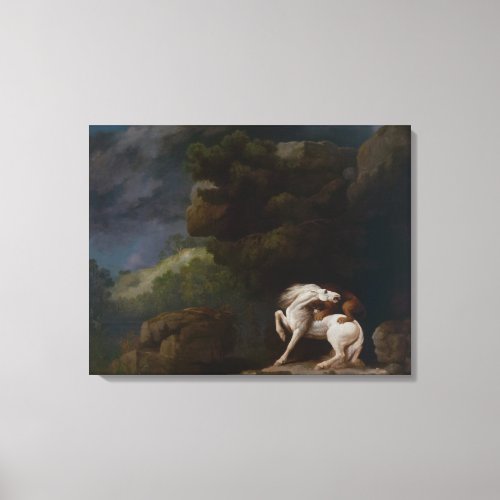 A Lion Attacking a Horse by George Stubbs Canvas Print