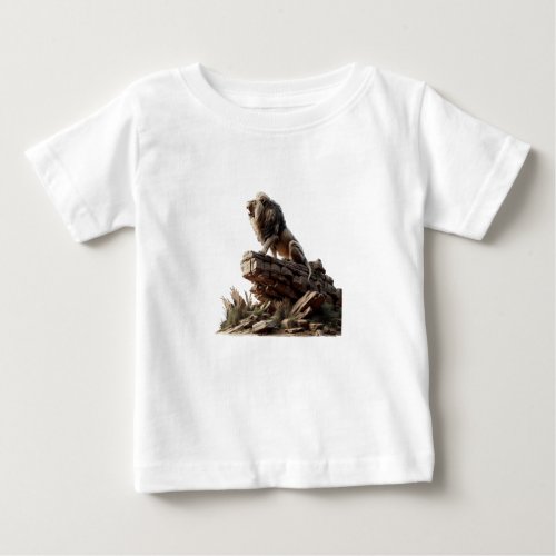 A lion in nature baby T_Shirt
