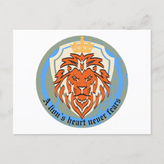 A Lion’s Heart Never Fears | Regal Courage Postcard