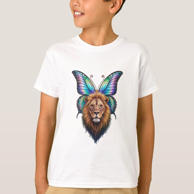 A lion with butterfly wings. T-Shirt (Front)