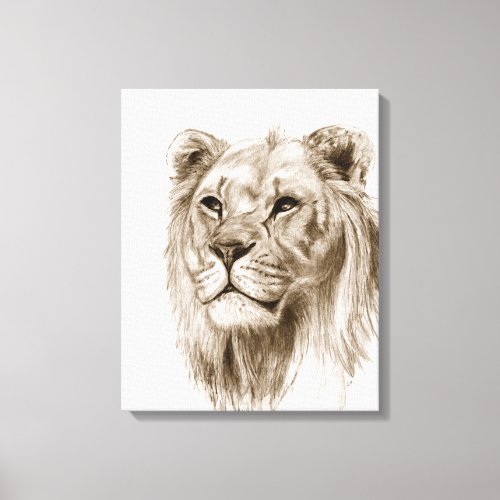 A Lion _ Without Pride Drawing Sketch Art Canvas Print