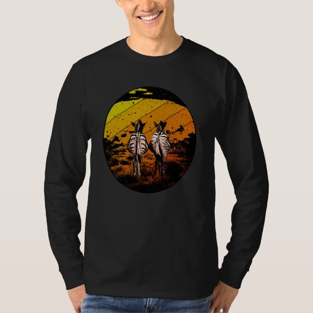A Lions Favorite View Of The African Savanna Zebra T-Shirt (Front)