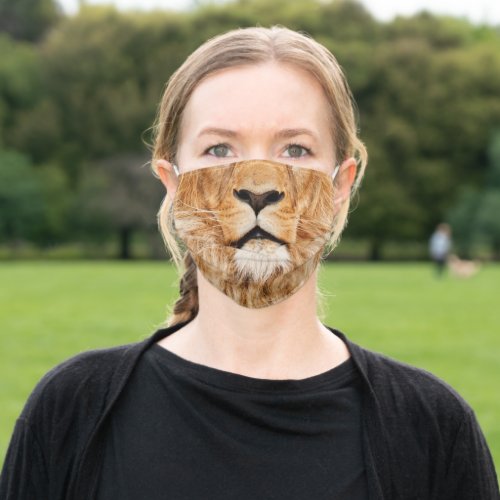 A Lions Gaze Adult Cloth Face Mask