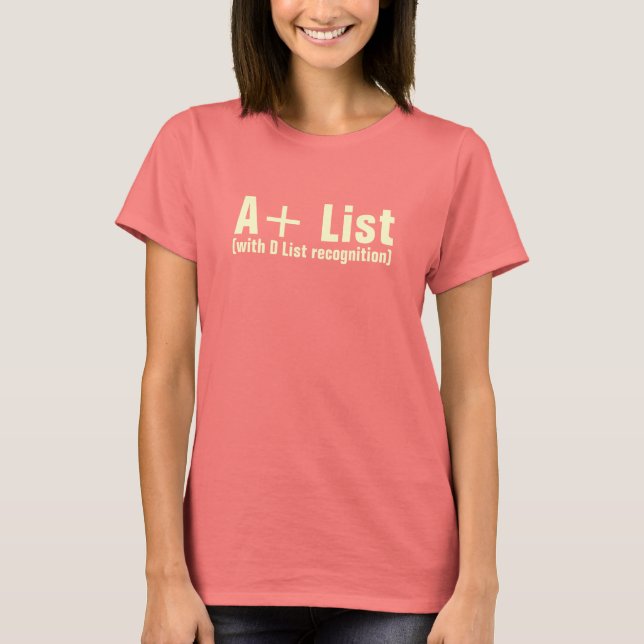 A+ List Ladies Crew Neck T-Shirt (Front)