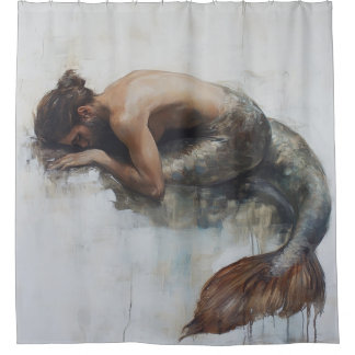 A Litany for the Merman – Surreal Oceanic Shower Curtain