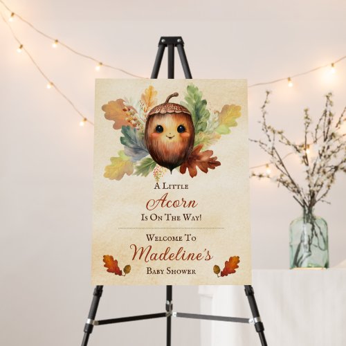A Little Acorn Fall Baby Shower Welcome Sign