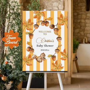 A Little Acorn Fall Plaids Baby Shower Foam Board