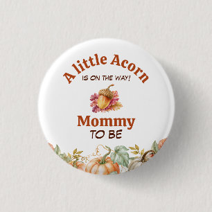 A Little Acorn Is on the Way Fall Baby Shower Button