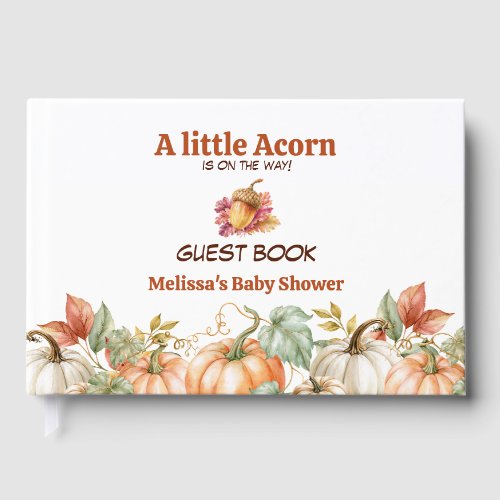 A Little Acorn Is on the Way Fall Baby Shower Guest Book