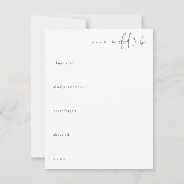 A Little Advice for the Dad-to-Be Note Card (Front)