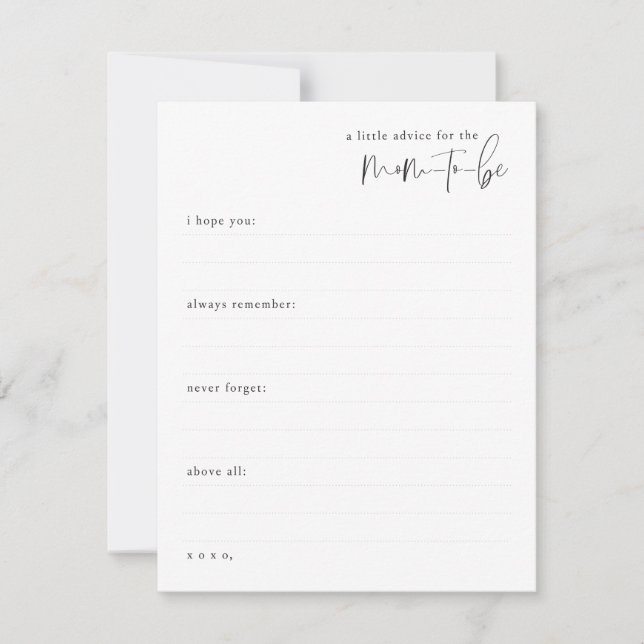 A Little Advice for the Mom-to-be Note Card (Front)