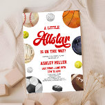 A Little Allstar Is On The Way! Sports Baby Shower Invitation<br><div class="desc">This is a A Little Allstar Is On The Way! Sports Baby Shower Invitation!</div>