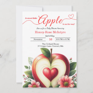 A Little Apple Is On The Way   Fall Baby Shower  Invitation