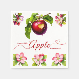A Little Apple Is On The Way   Fall Baby Shower  Napkins