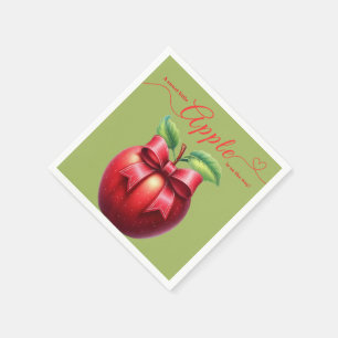 A Little Apple Is On The Way   Fall Baby Shower  Napkins