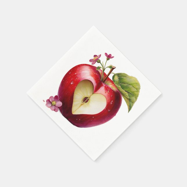 A Little Apple Is On The Way | Fall Baby Shower  Napkins (Corner)