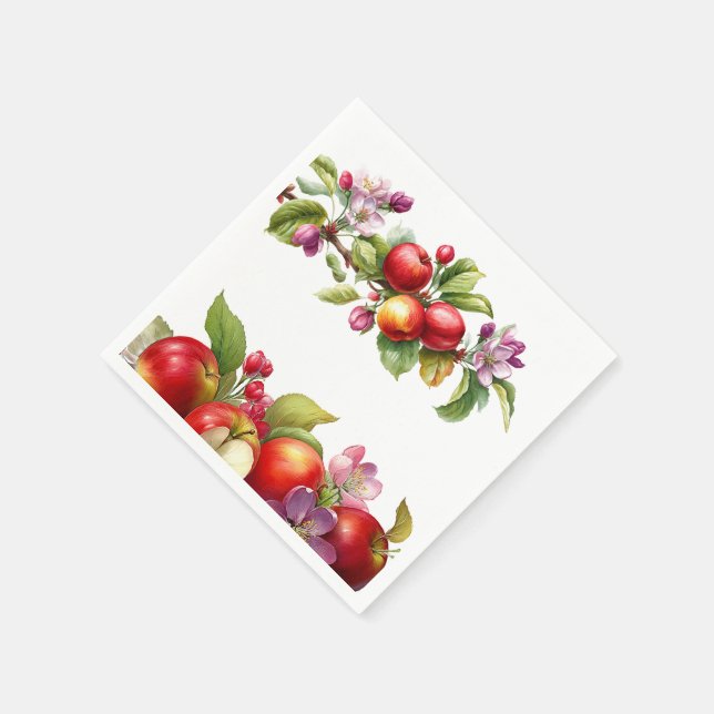 A Little Apple Is On The Way | Fall Baby Shower  Napkins (Corner)