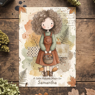 A Little Autumn Magic Woodland Girl Fox Card