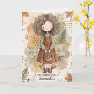 A Little Autumn Magic Woodland Girl Fox Card