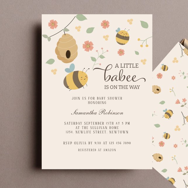 A little babee is on the way, bee baby shower  invitation (Invitation)